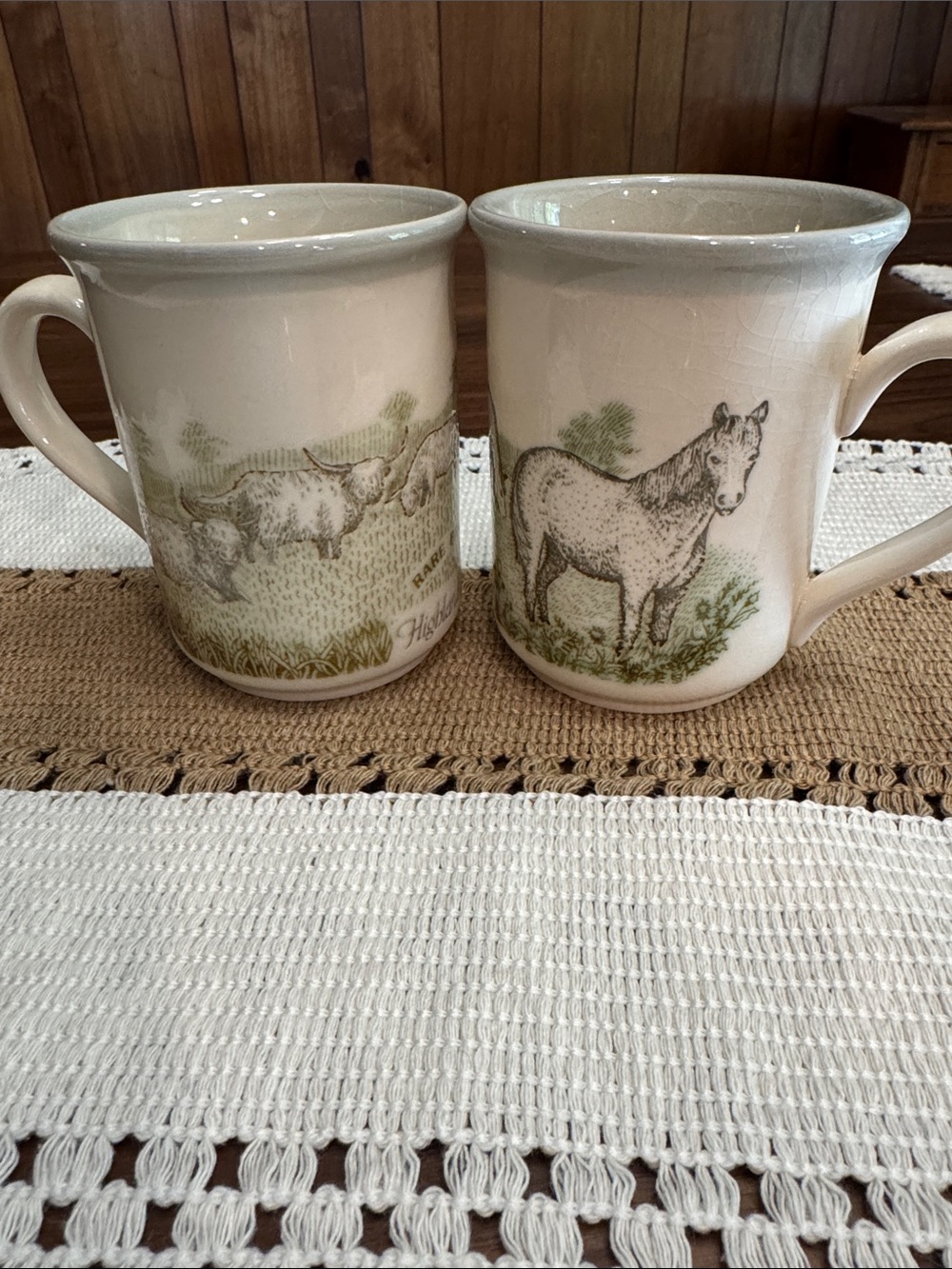 Rare Breeds Ceramic Mugs - Exmoor Pony and Highland Cattle